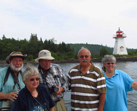 Mac, Darlene, Tom, Tom, Chris at Shaganash Island